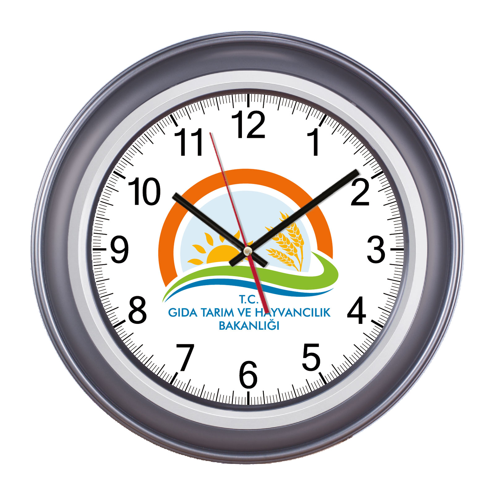 BENDİS509 BEYAZ-GÜMÜŞ BRİSTOL KADRAN DUVAR SAATİ (400 MM)