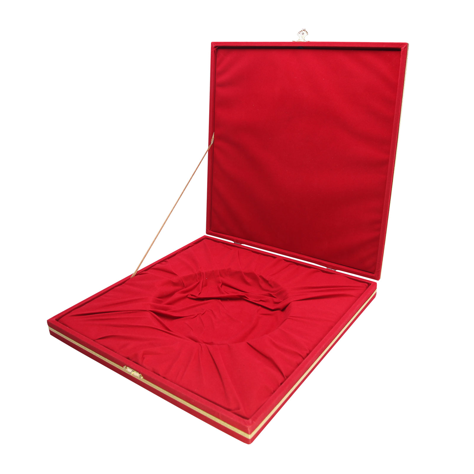 DENİM KIRMIZI KADİFE TABAK KUTUSU (27X27 CM)